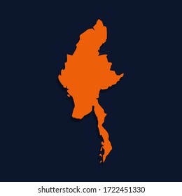 Vector map myanmar. Isolated vector Illustration