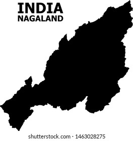 Vector Map of Nagaland State with caption. Map of Nagaland State is isolated on a white background. Simple flat geographic map.