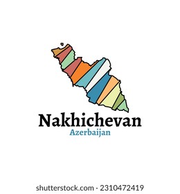 Vektorplan von nakhichevan Aserbaidschan, gefüllt mit der Flagge des Landes