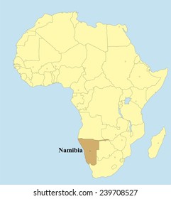 Vector map of Namibia in Africa