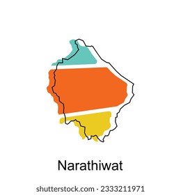 vector map of Narathiwat modern outline, High detailed vector illustration vector Design Template, suitable for your company