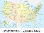 Vector map of national parks, United States