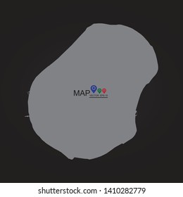 Vector map Nauru. Isolated vector Illustration. Black on White background. EPS 10 Illustration. - Vector

