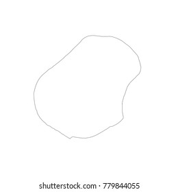 Vector map Nauru. Isolated vector Illustration. Black on White background. EPS 10 Illustration.