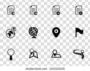 vector map, navigation, road and gps icons set - travel sign symbols. search destination and find map location