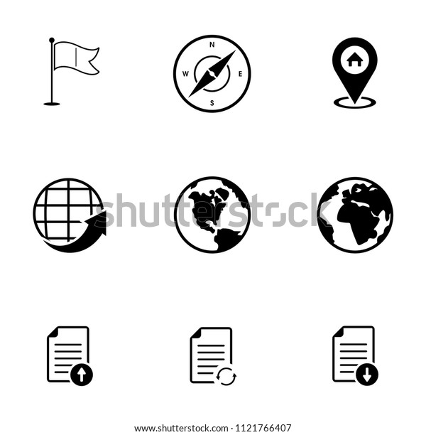 vector map,\
navigation, road and gps icons set - travel sign symbols. search\
destination and find map\
location