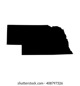 Vector map Nebraska. Isolated vector Illustration. Black on White background. EPS 8 Illustration.
