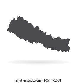 Vector map Nepal. Isolated vector Illustration. Black on White background. EPS 10 Illustration.
