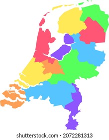 Vector map of the Netherlands Holland to study, complementary colors