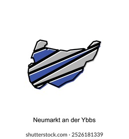 Vektorkarte von Neumarkt an der Ybbs. Rahmen von für Ihre Infografik. Entwurfsvorlage für Vektorgrafik