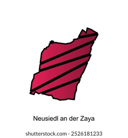 Vektorkarte von Neusiedl an der Zaya. Rahmen von für Ihre Infografik. Entwurfsvorlage für Vektorgrafik