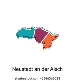 vector map of Neustadt An Der Aisch modern outline, High detailed vector illustration Design Template, suitable for your company