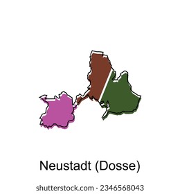 vector map of Neustadt, Dosse modern outline, High detailed vector illustration Design Template, suitable for your company