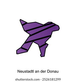 Karte von Neustadtl an der Donau. Rahmen von für Ihre Infografik. Entwurfsvorlage für Vektorgrafik