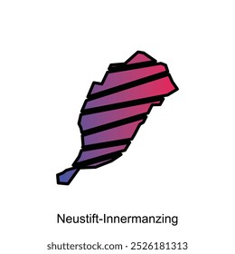 mapa vetorial de Neustift Innermanzing. Bordas de para o seu infográfico. Modelo de design de ilustração vetorial
