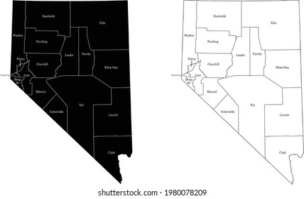 vector map of the Nevada