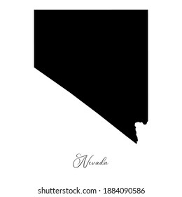 Vector map of Nevada with handwritten name of the state. State name can be removed or edited. Black drawing on white background. Appropriate for digital editing and prints of all sizes.