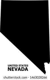 Vector Map of Nevada State with name. Map of Nevada State is isolated on a white background. Simple flat geographic map.