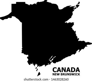 Vector Map of New Brunswick Province with caption. Map of New Brunswick Province is isolated on a white background. Simple flat geographic map.