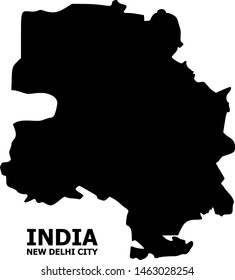 Vector Map of New Delhi City with title. Map of New Delhi City is isolated on a white background. Simple flat geographic map.