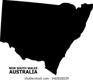 Vector Map of New South Wales with name. Map of New South Wales is isolated on a white background. Simple flat geographic map.