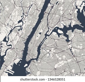 Vector Map New York City Ny Stock Vector (Royalty Free) 1346528051