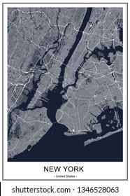 vector map of the New York City NY, USA