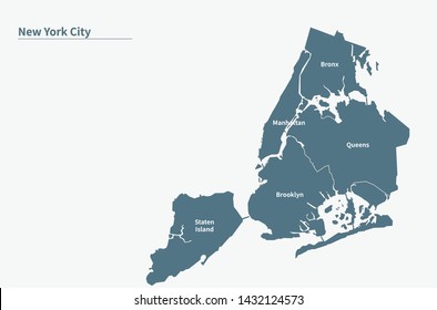 vector map of new york city, usa