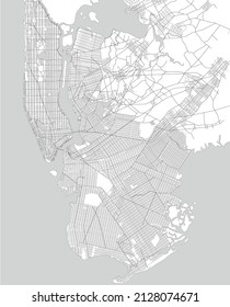 Vector map of the New York City NY Manhattan, USA. Map of the city in 1913