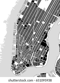 vector map of the New York City NY Manhattan, USA