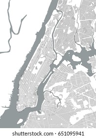 vector map of the New York City NY Manhattan, USA