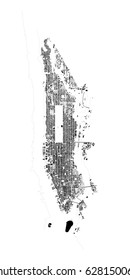 Vector Map of New York Manhattan in Black and White svg