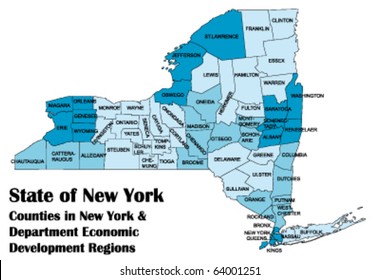 Vector Map Of New York State With All Counties