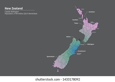 vector map of new zealand