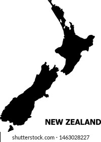 Vector Map of New Zealand with caption. Map of New Zealand is isolated on a white background. Simple flat geographic map.