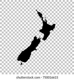 Vector map New Zealand. Isolated vector Illustration. Black on White background. EPS 10 Illustration.