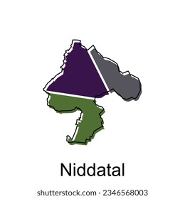 vector map of Niddatal modern outline, High detailed vector illustration Design Template, suitable for your company
