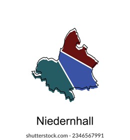 mapa vectorial de Niedernhall con un contorno moderno, Ilustración vectorial de alto nivel, adecuado para su empresa