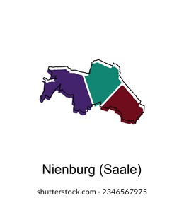 Vektorplan von Nienburg, Moderne Saale, Hochdetaillierte Vektorgrafik-Design-Vorlage, geeignet für Ihr Unternehmen