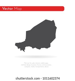 Vector map Niger. Isolated vector Illustration. Black on White background. EPS 10 Illustration.