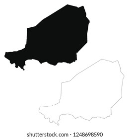 Vector map Niger. Isolated vector Illustration. Outline and vector. Black on White background. EPS 10 Illustration.

