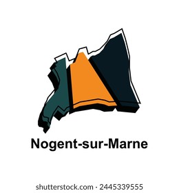 vector map of Nogent sur Marne colorful design, illustration design template on white background