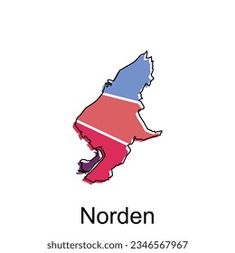 vector map of Norden modern outline, High detailed vector illustration Design Template, suitable for your company