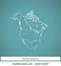 vector map of the North America