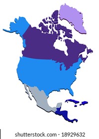 Vector map of North America
