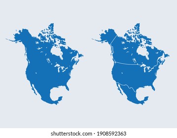 vector map of the North America