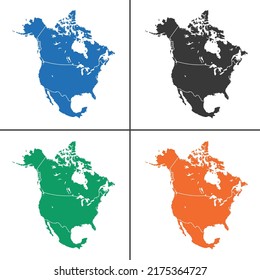 vector map of the North America