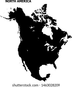 Vector Map of North America with title. Map of North America is isolated on a white background. Simple flat geographic map.