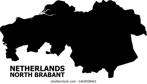 Vector Map of North Brabant Province with name. Map of North Brabant Province is isolated on a white background. Simple flat geographic map.