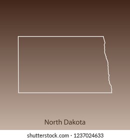 vector map of North Dakota